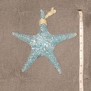 Blue Starfish with Wrapped Twine - 9x9"